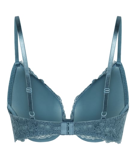 Wyściełany biustonosz push-up z fiszbinami Marine, Niebieski