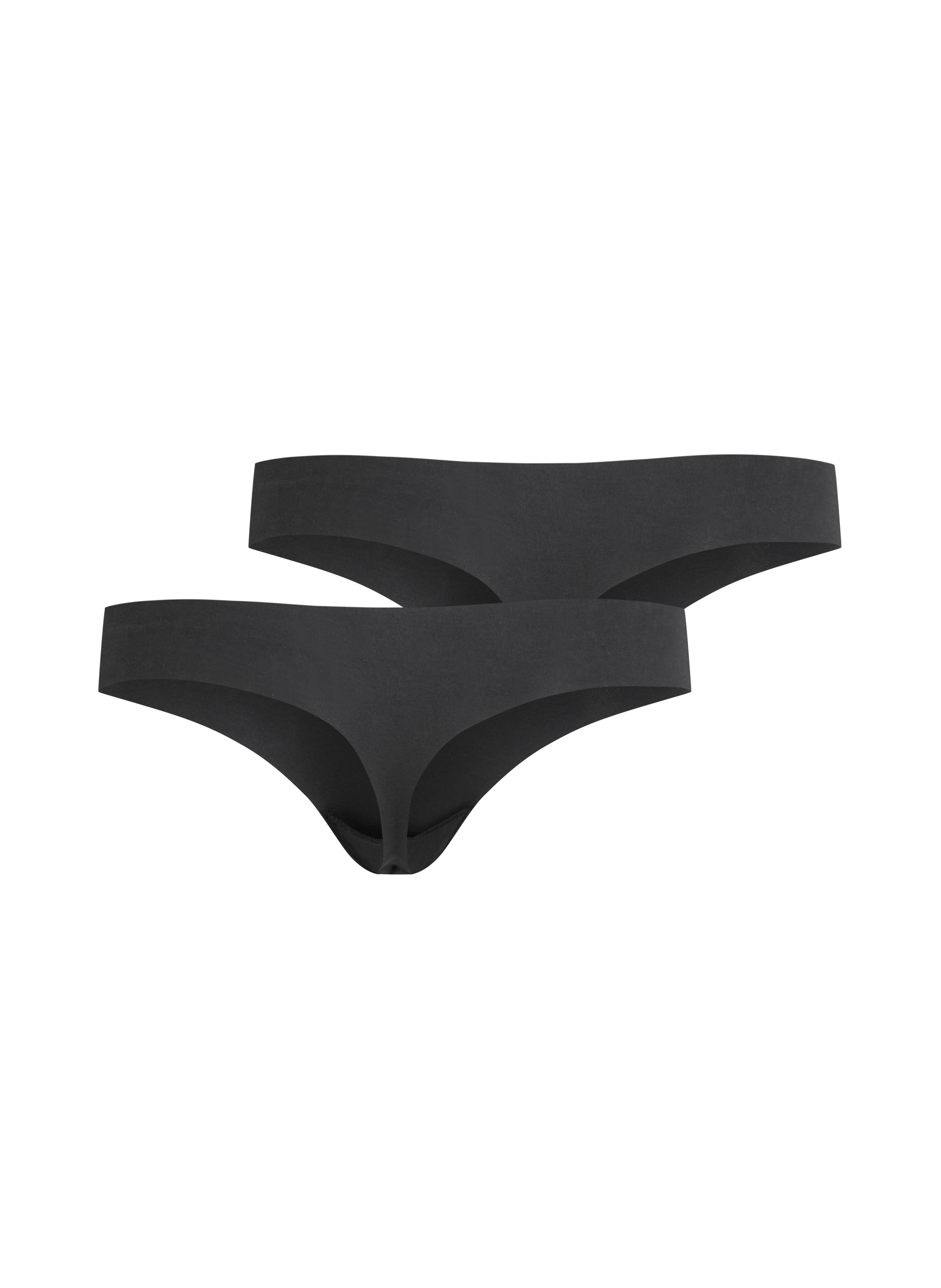 Niewidoczne pod ubraniem stringi 3-pak, Czarny, main