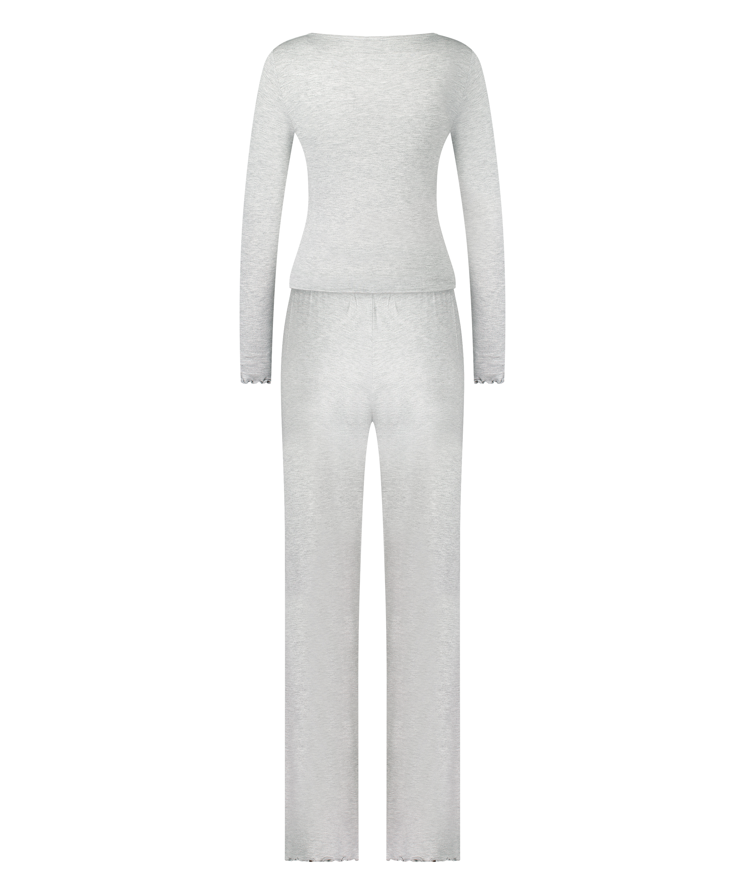 Koronkowa piżama z długim rękawem, Szary, main