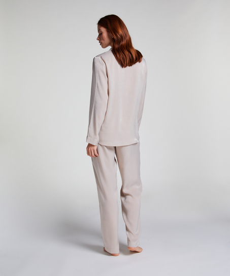 Spodnie z satyny, Beżowy