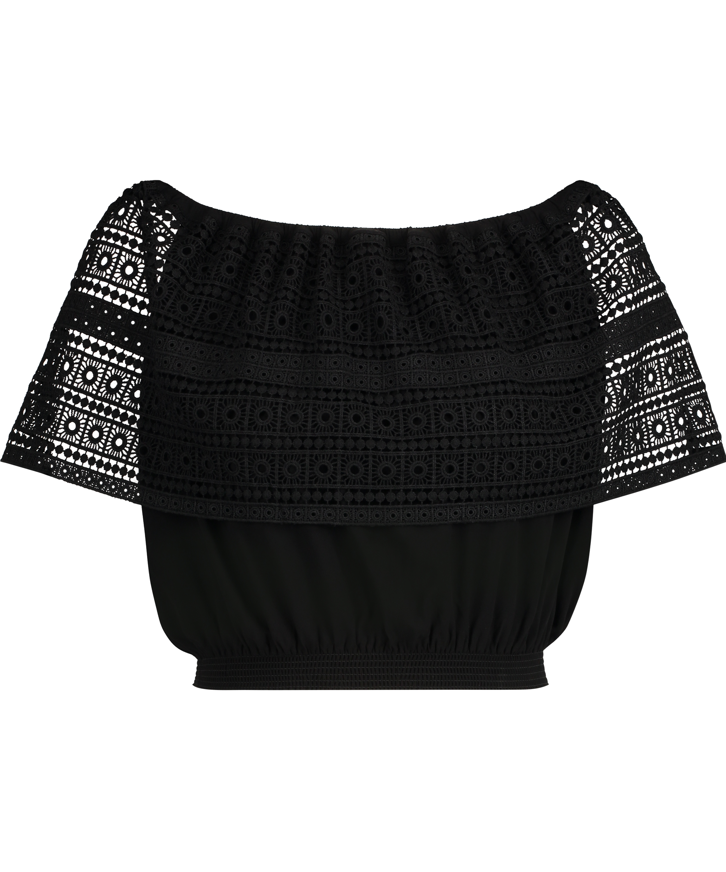 Crochet top, Czarny, main