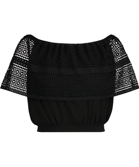 Crochet top, Czarny