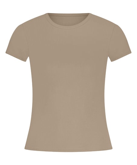 Top od piżamy Rib Essential, Beżowy