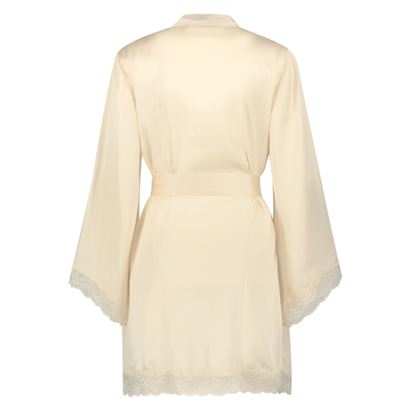 Satynowe kimono Meili, Beżowy