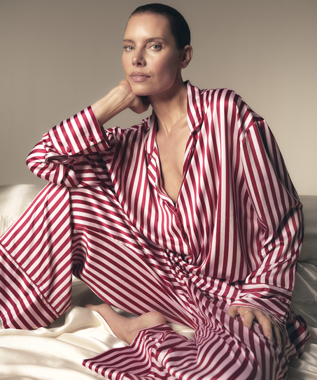 Spodnie z satyny, R&oacute;żowy