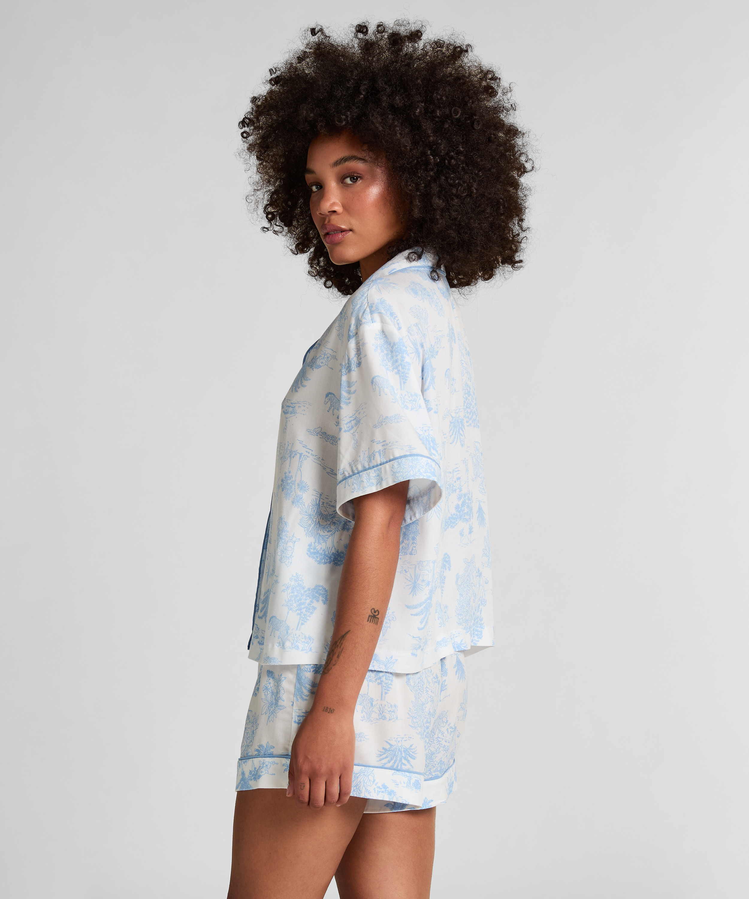 Tkane szorty, Niebieski, main