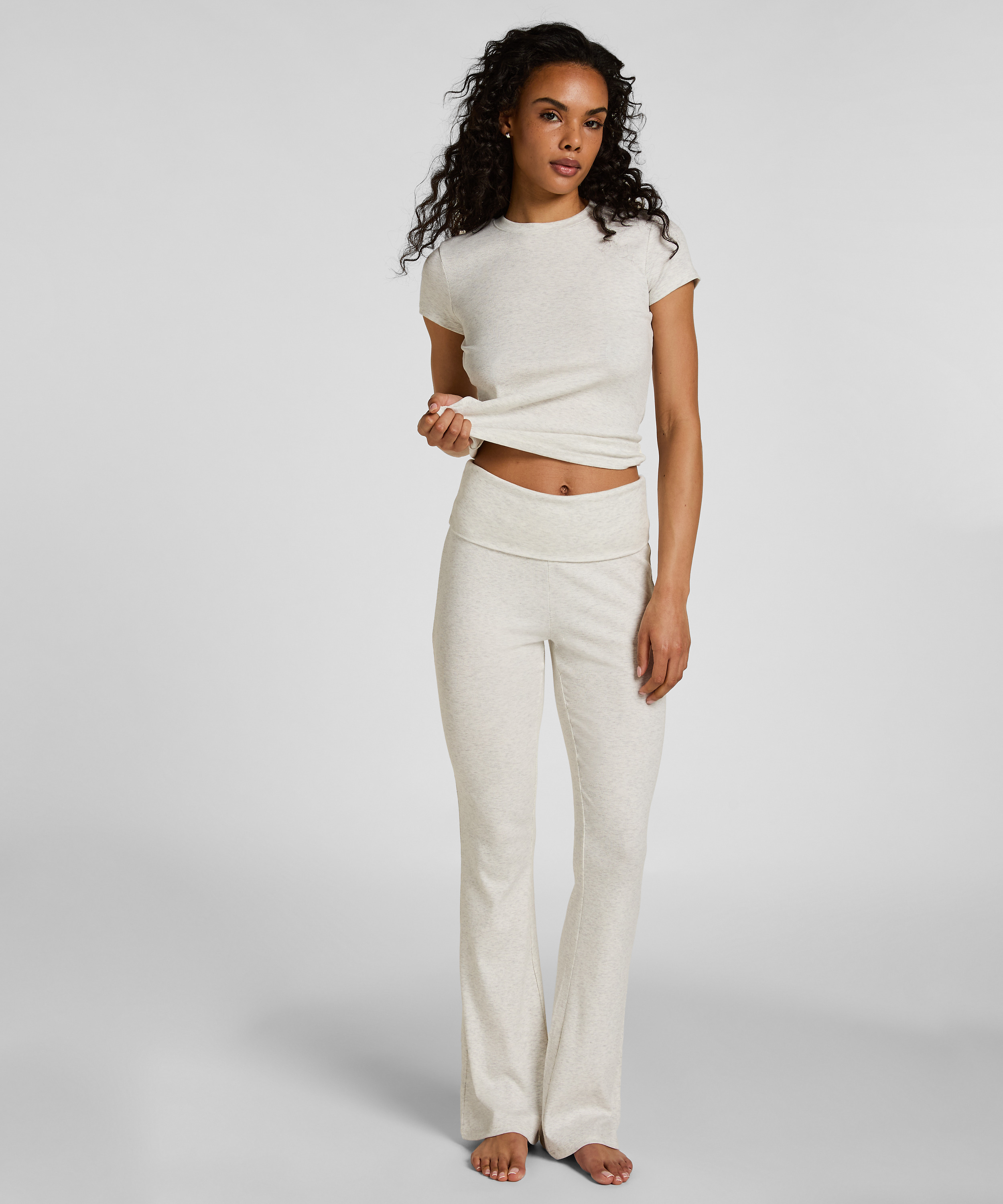 Flared Lounge Pants, Szary, main