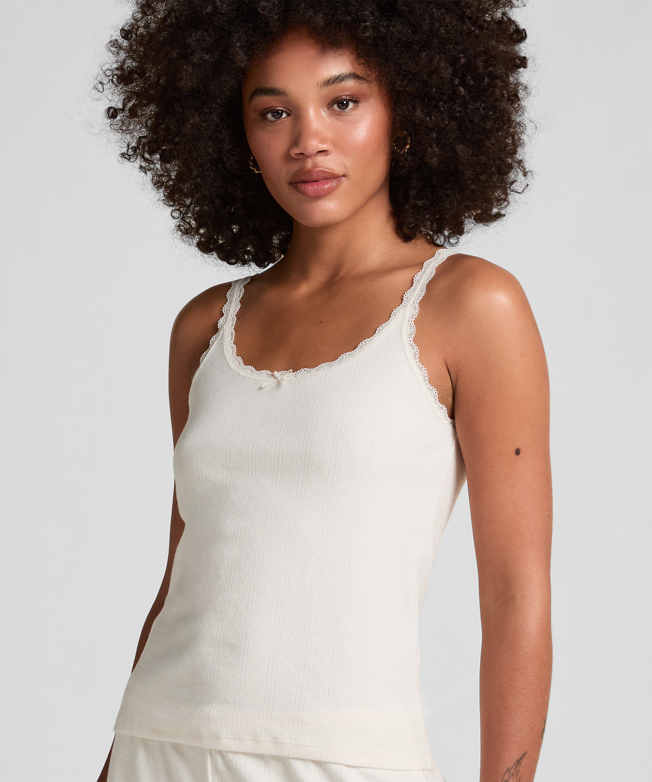 Podkoszulek Pointelle, Biały, main