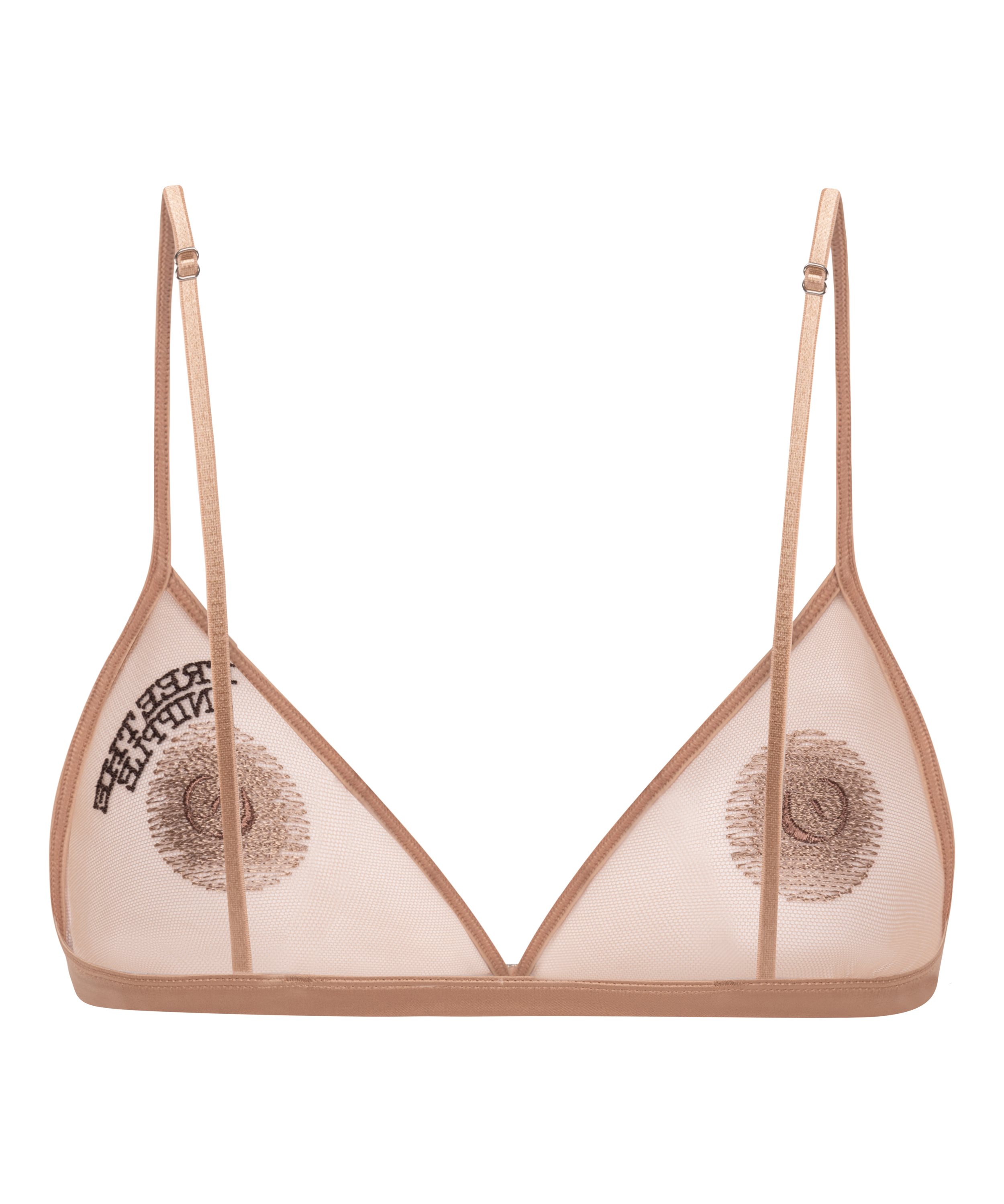 Biustonosz bralette z odsłoniętymi sutkami, Brązowy, main