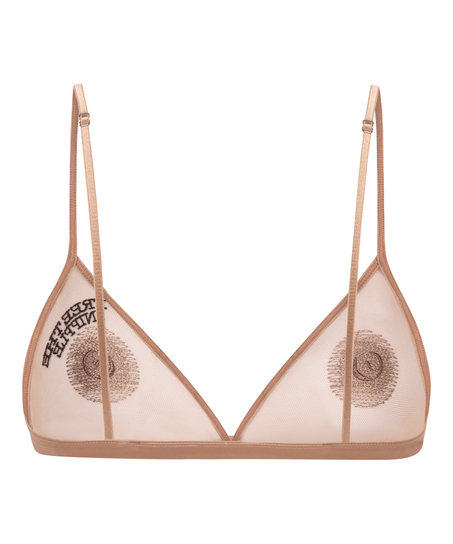 Biustonosz bralette z odsłoniętymi sutkami, Brązowy