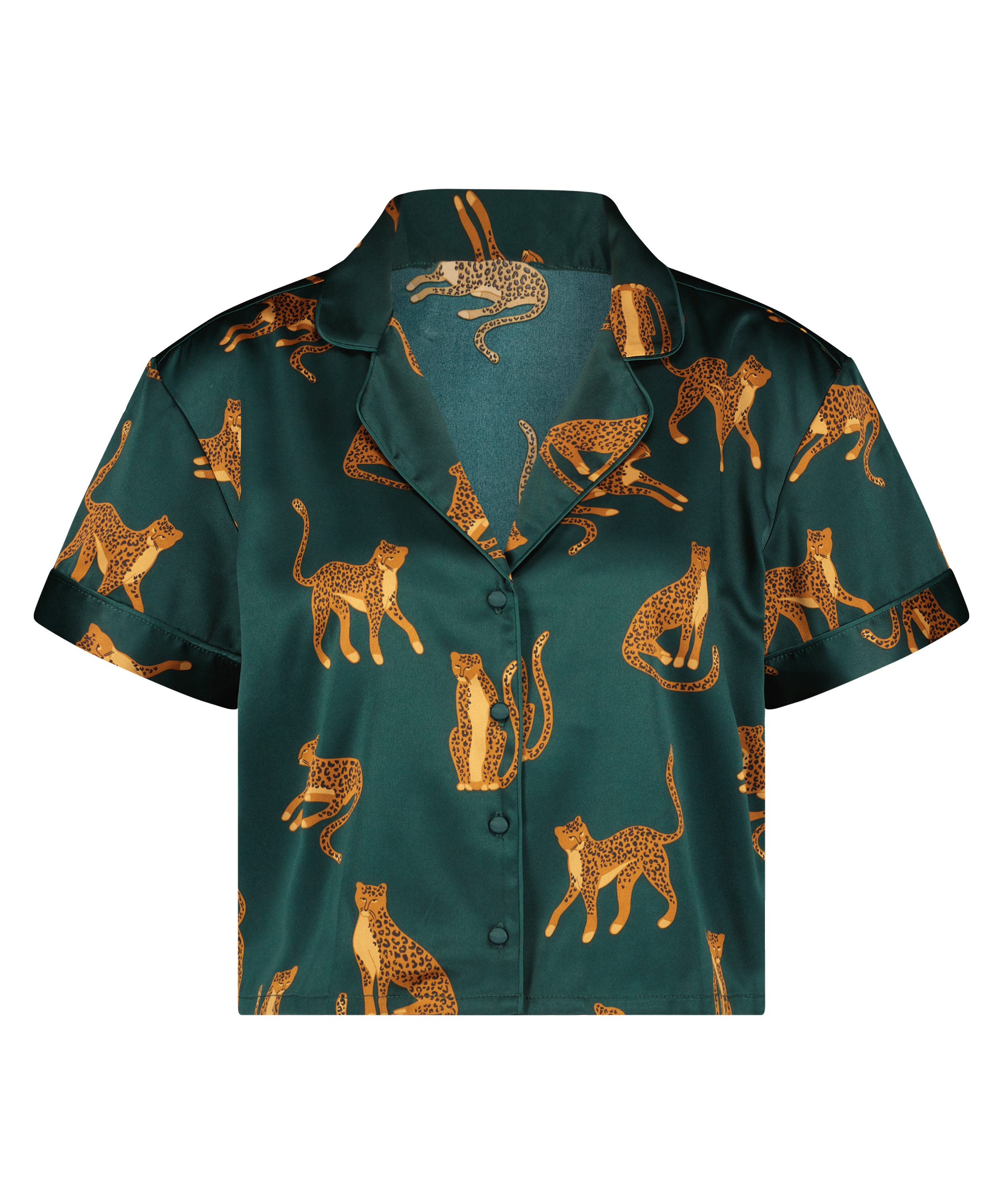 Satynowa narzutka Peppers z kr&oacute;tkim rękawem, Zielony, main