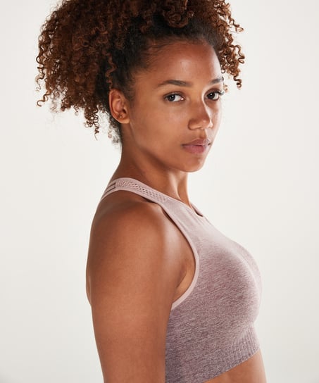 HKMX Highneck Ombre Level 2 Sports Bra, R&oacute;żowy