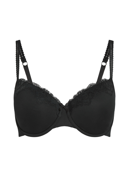 Biustonosz usztywniany z fiszbinami Secret Lace, Czarny