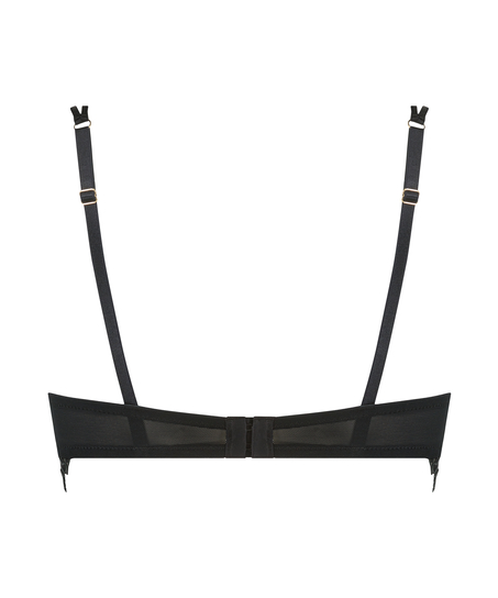 Nieusztywniany długi biustonosz z fiszbinami Mila, Czarny