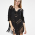 Fringe Tunic, Czarny