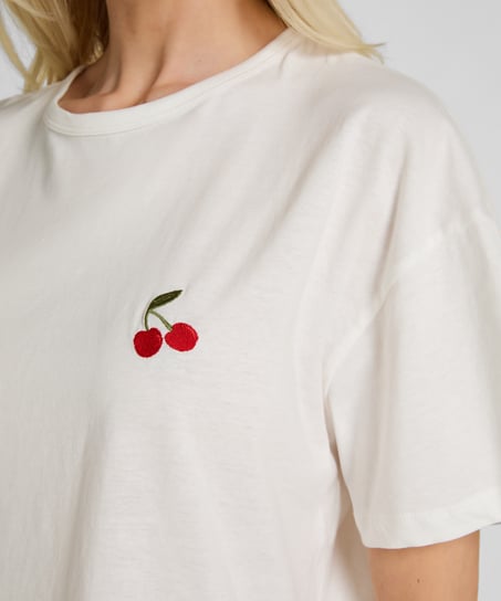 Zestaw piżamowy z bawełny, Biały