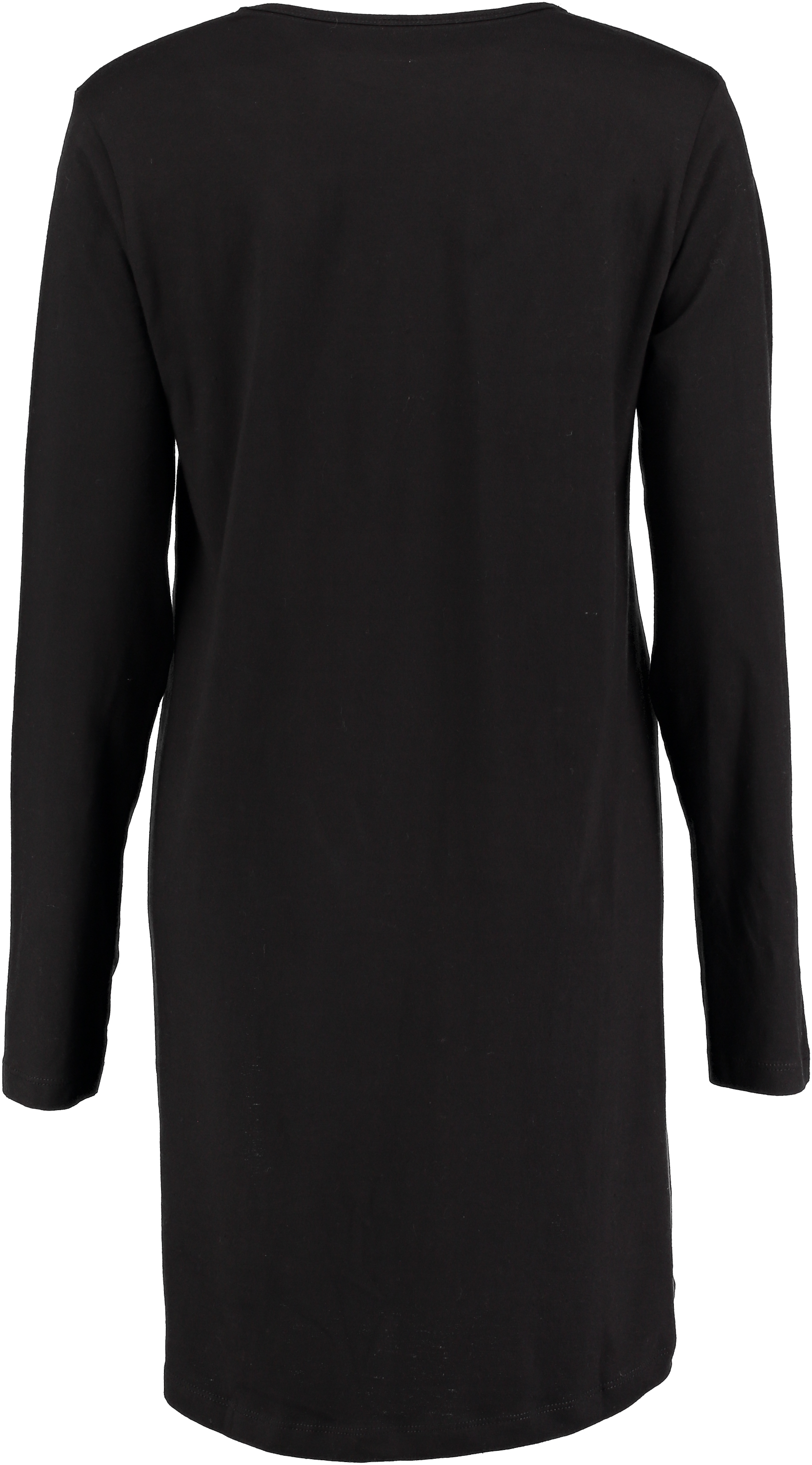 Nightshirt V-neck long sleeves, Czarny, main