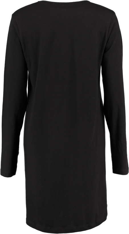 Nightshirt V-neck long sleeves, Czarny