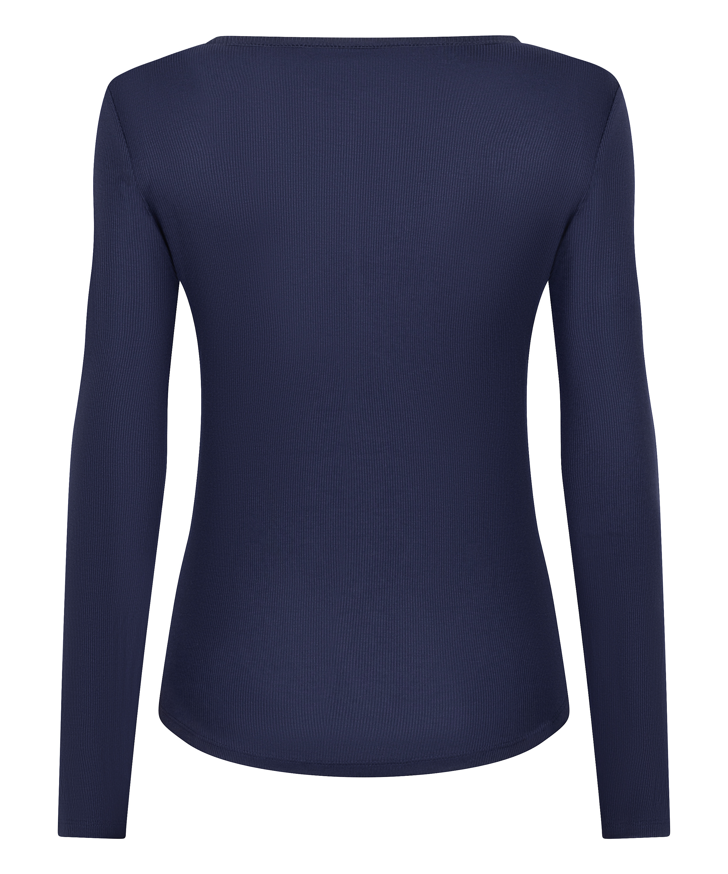 Bluza piżamowa Henley z długim rękawem, Niebieski, main