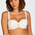 Amelia padded strapless underwired bra, Biały