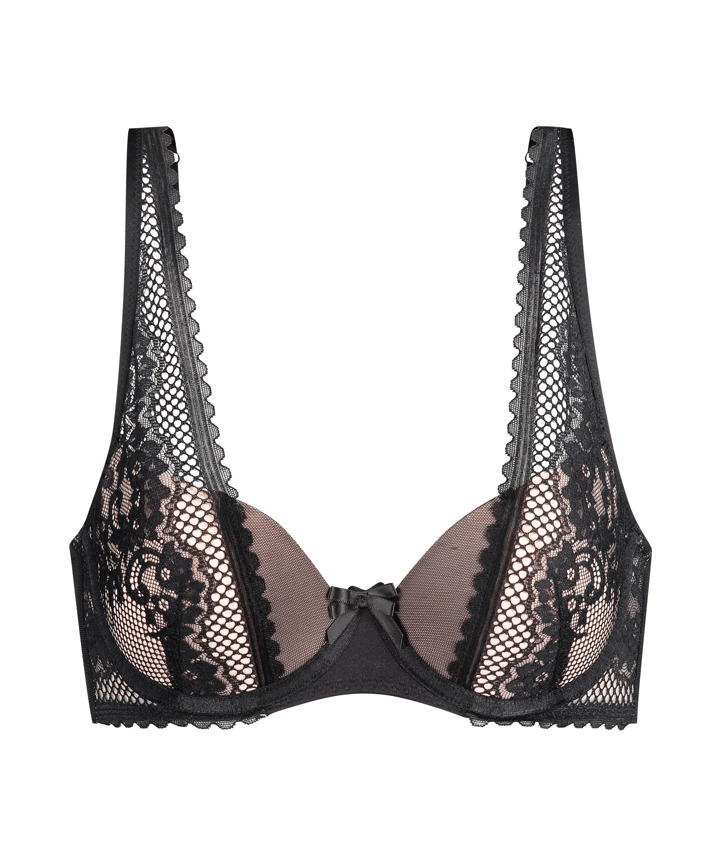 Częściowo usztywniony biustonosz z fiszbinami Malika, Czarny, main