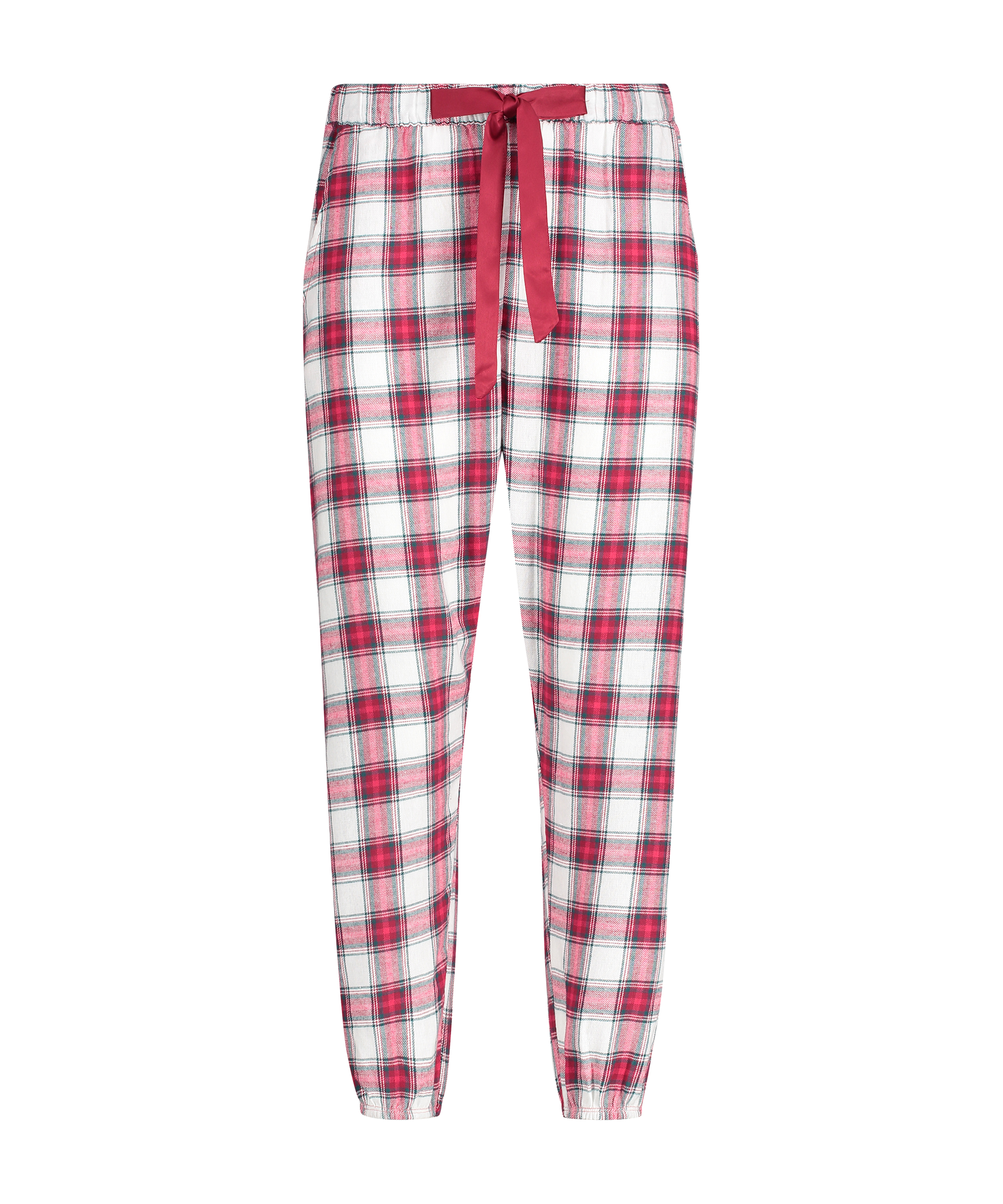 Twill Check Pyjama Pants, Czerwony, main