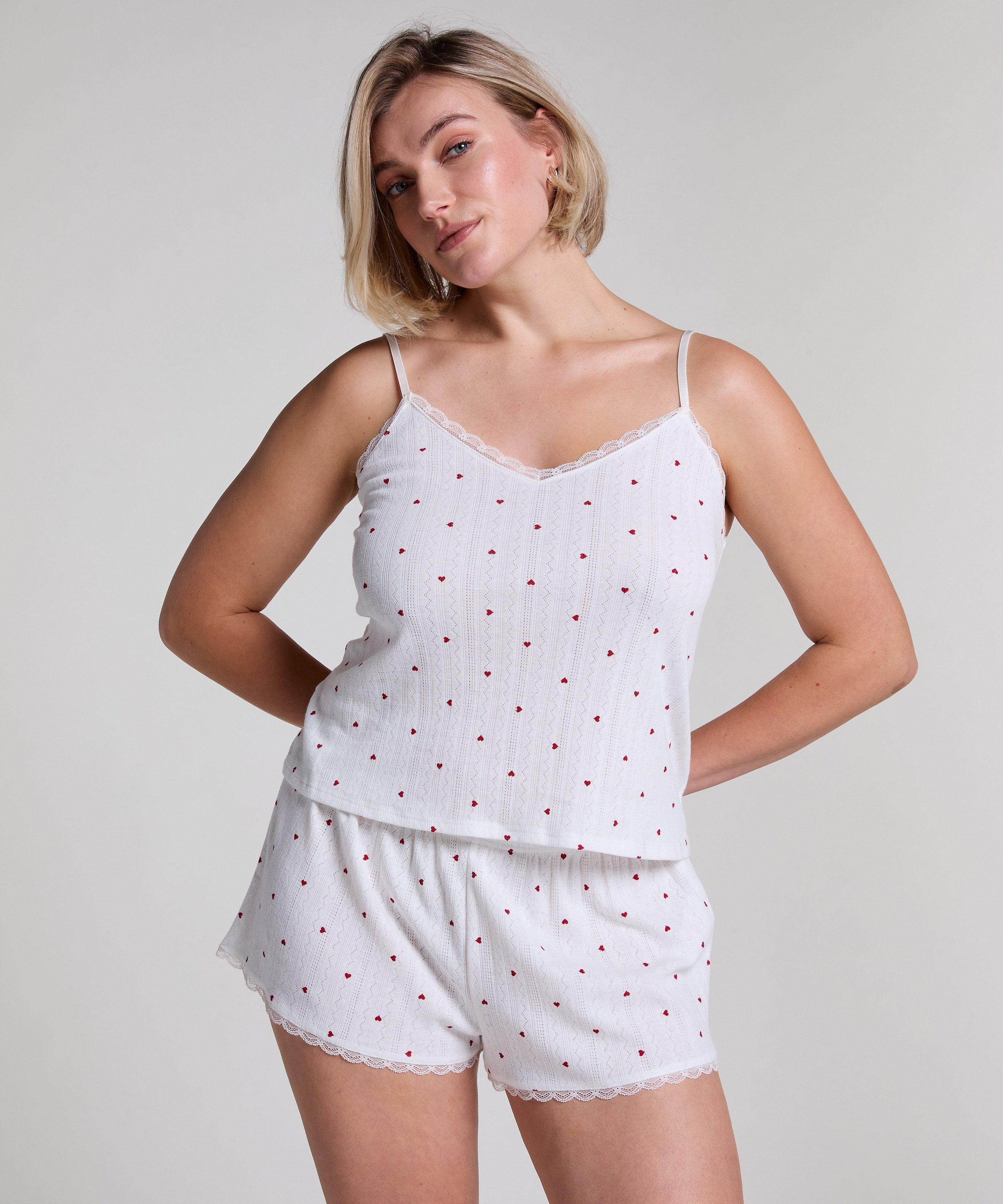 Cami lace top, Biały, main