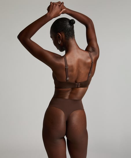 Nieusztywniany biustonosz z fiszbinami Smooth, Brązowy