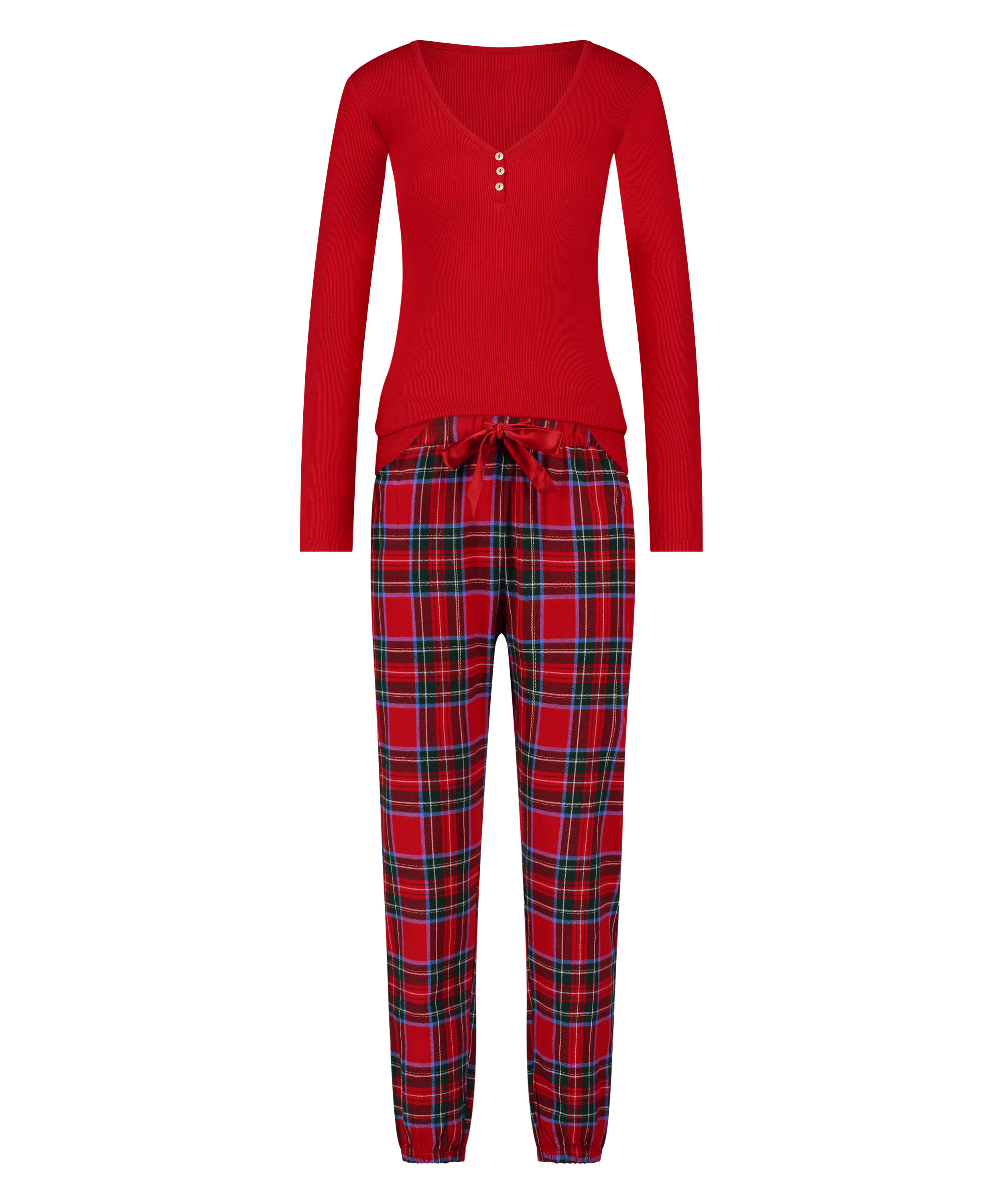 Piżama we wz&oacute;r Flannel, Czerwony, main