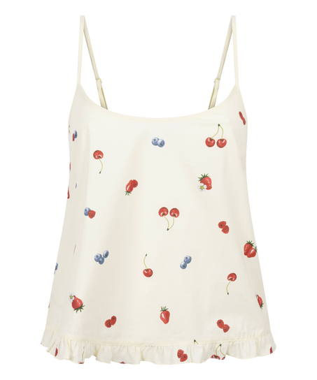 Tkany top na ramiączkach, Żółty