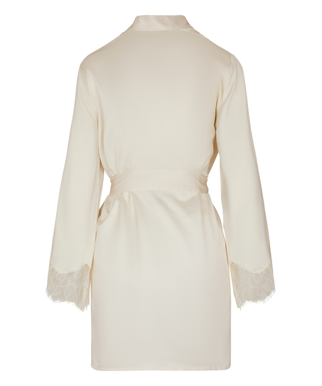 Satynowe kimono Valerie, Biały