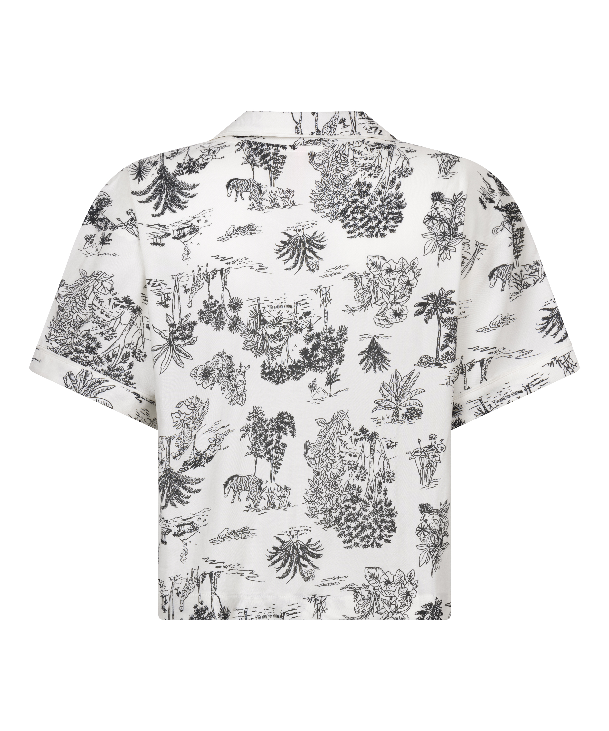 Tkana bluza z kr&oacute;tkim rękawem, Biały, main