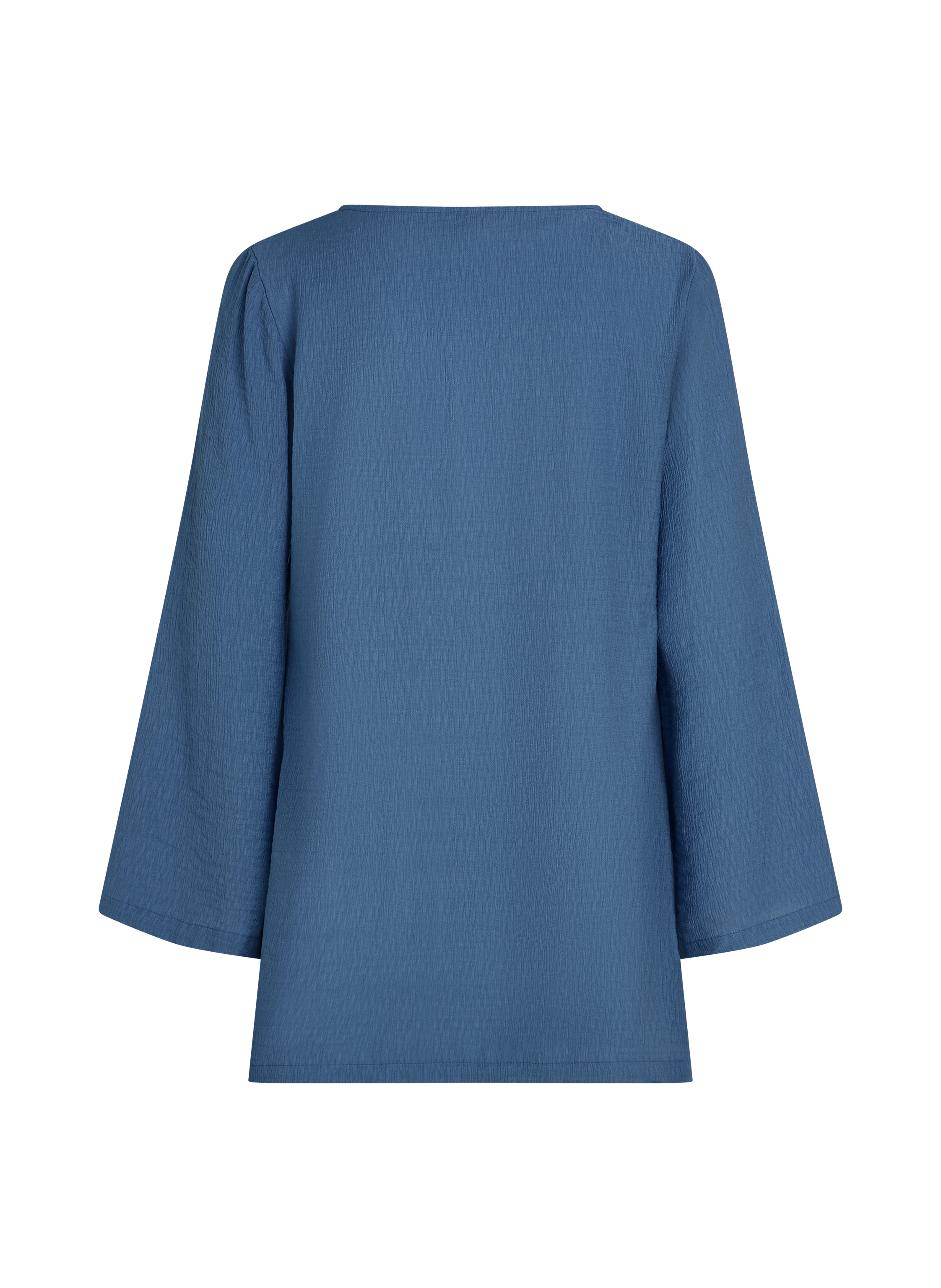 Sukienka plażowa z długim rękawem i ozdobnym pierścieniem, Niebieski, main