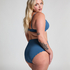 Usztywniany top bikini z fiszbinami Scallop, Niebieski