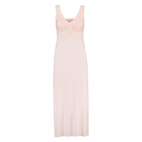 Long slip dress Modal lace, R&oacute;żowy