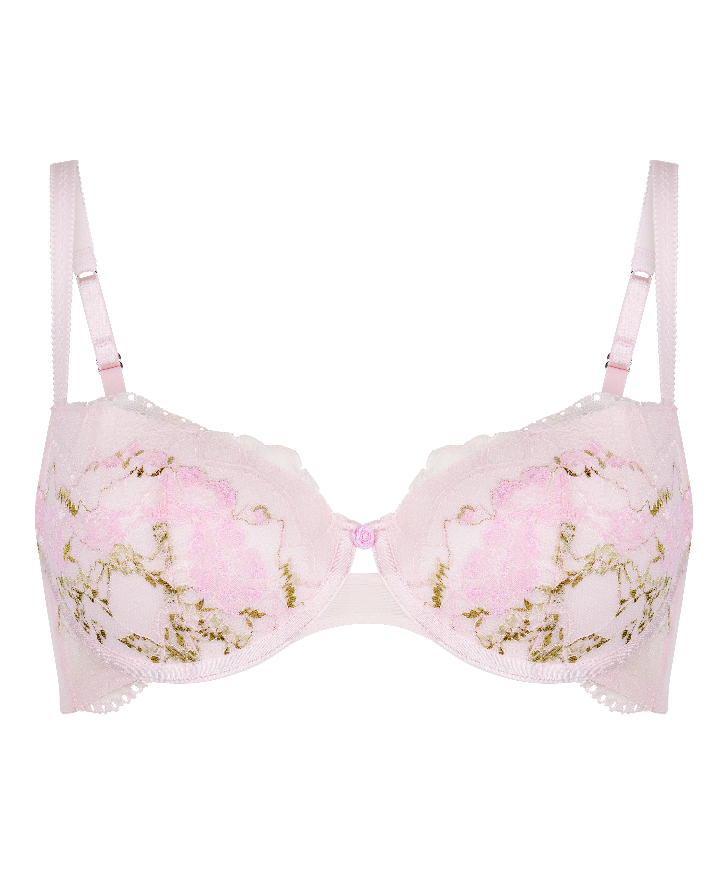 Biustonosz Miri z Fiszbinami i Wyści&oacute;łką &ndash; Romantyczna Koronka, R&oacute;żowy, main