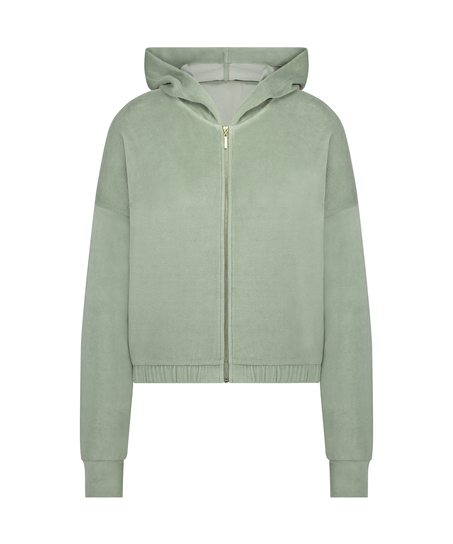 Bluza z długimi rękawami z weluru, Zielony