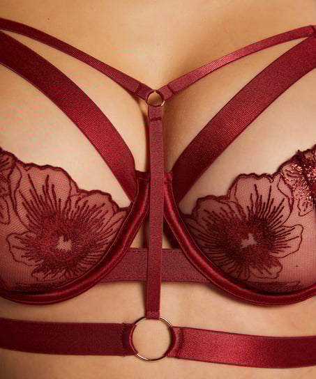 Oxana biustonosz bez wkładek z fiszbinami, Czerwony