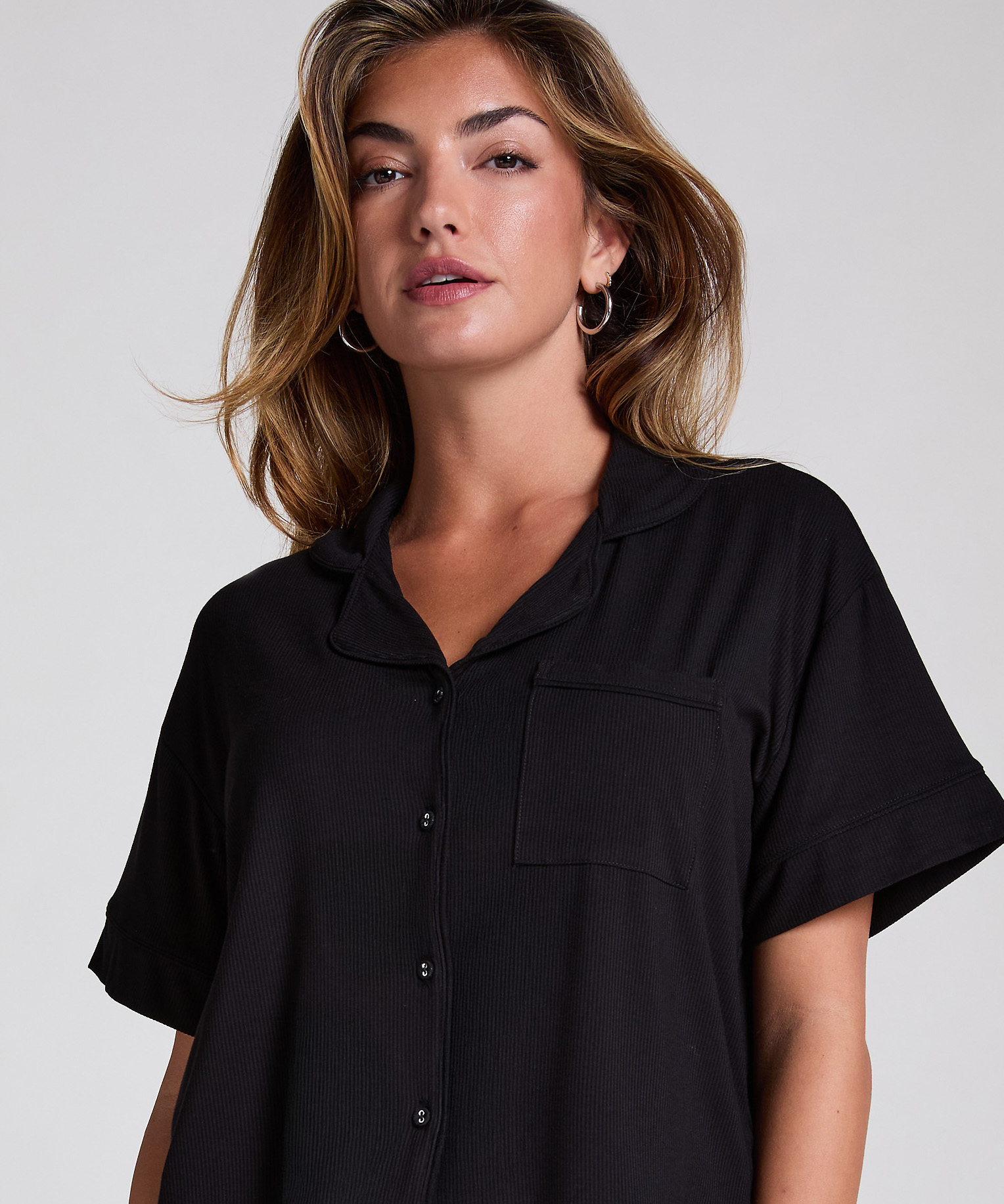 Bluza z weluru, Czarny, main