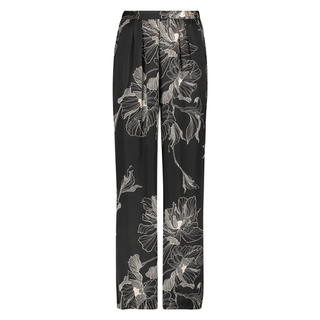 Lotus satin palazzo trousers, Czarny