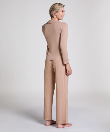 Prążkowane spodnie Petite Essential, Beżowy