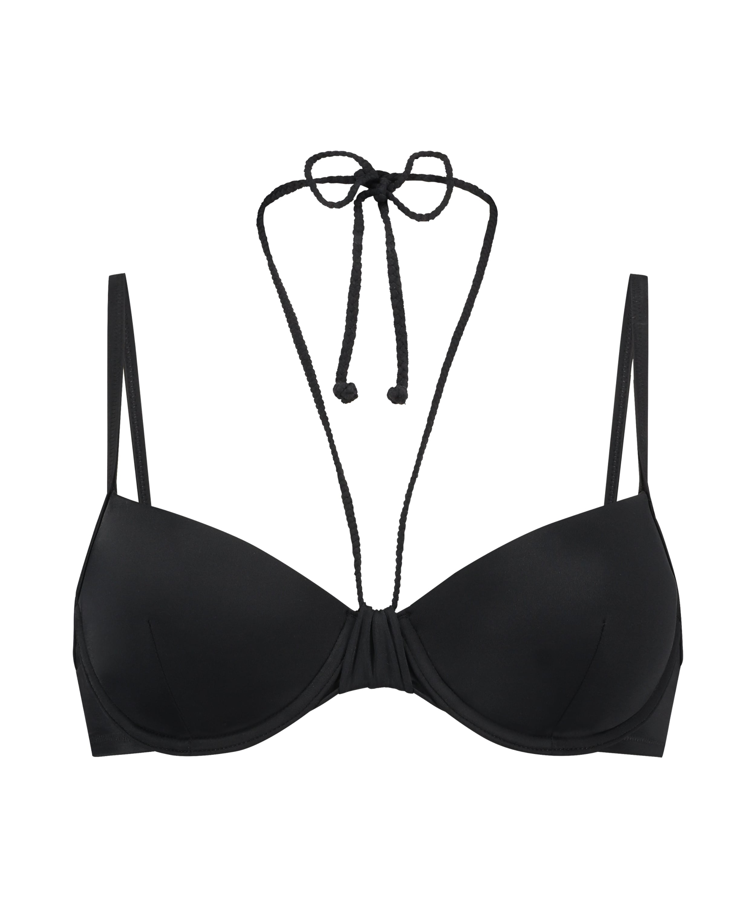 Biustonosz bikini z fiszbinami i wyści&oacute;łką Luxe, Czarny, main