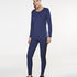 HKMX Strappy Basic Long-Sleeved Sports Top, Niebieski