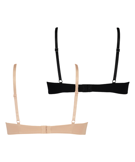 2 sztuki biustonoszy usztywnianych z fiszbinami, Beżowy