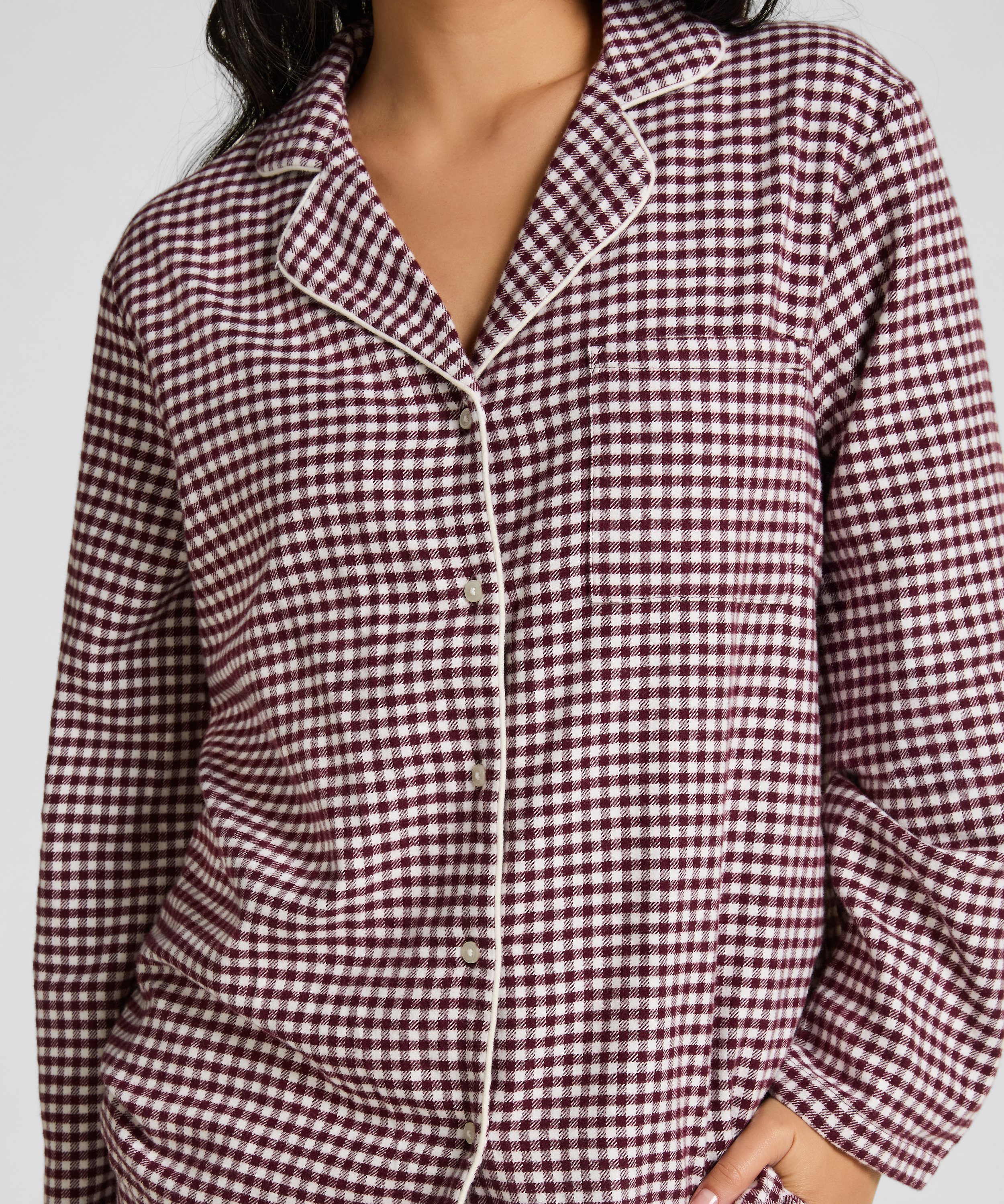Top piżamowy Flanel Essentials, Fioletowy, main