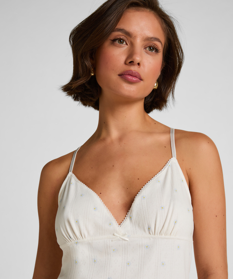 Satynowa halka Peonie, Biały