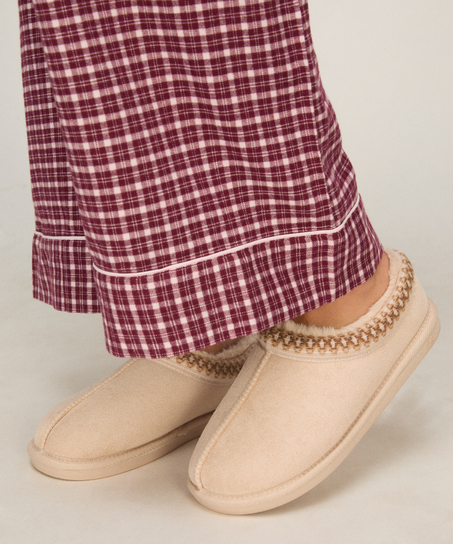 Kapcie Boot Faux Suede Stitching, Pomarańczowy
