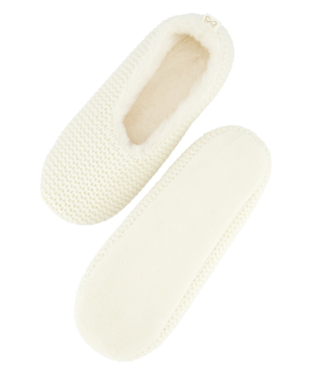 Cosy Ballerina Slippers, Biały