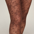 Rajstopy Allover Lace Fishnet, Brązowy