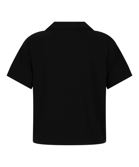 Narzutka Essential z dżerseju z kr&oacute;tkim rękawem, Czarny